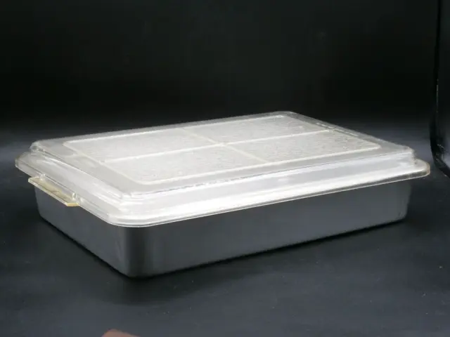 Vtg Rema Air Bake Cake Pan Double Wall Aluminum 13X9 w Clear Lid