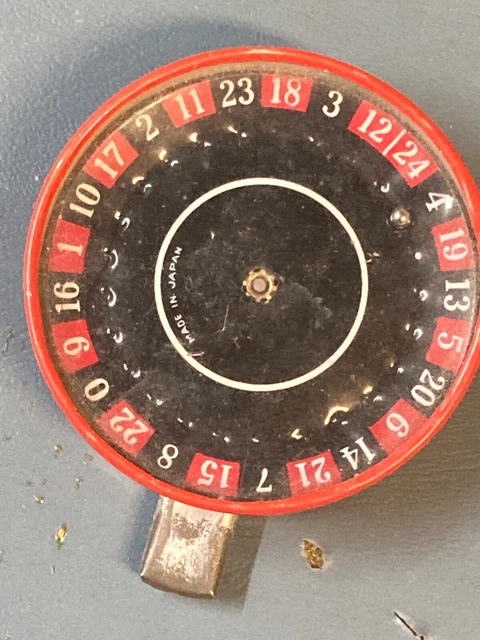 Vtg Handheld Roulette Wheel Toy works ROULETTE WHEEL TOY PUSH  SPINNER