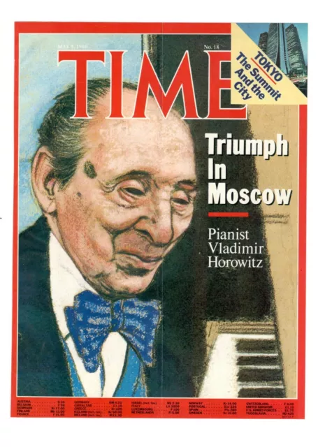 Vladimir Horowitz Pianist 1986 Time Cover Original 1 Seite