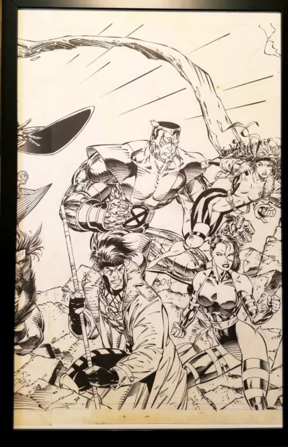 X-Men #1 Gambit Colossus by Jim Lee 11x17 FRAMED Original Art Poster Marvel Comi