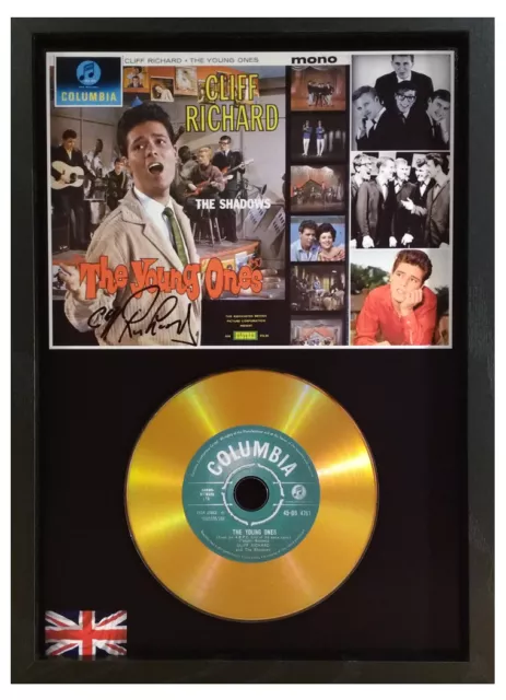Cliff Richard The Shadows 'The Young Ones' Signed Gold Cd Disc Memorabilia Gift