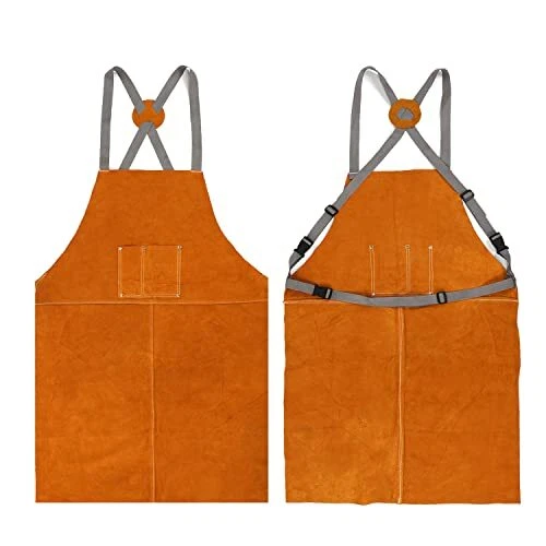 Leather Welding Apron, Fire Resistant Welder Smock, 23 x 35 Inch, Large, 2