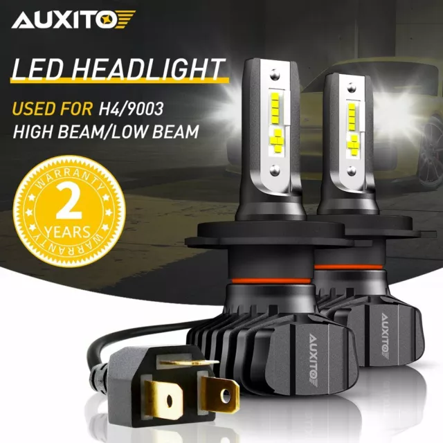 AUXITO H4 9003 100W LED Headlight Kit Hi/Low Beam 18000LM Bulb 12V Fanless 6000K