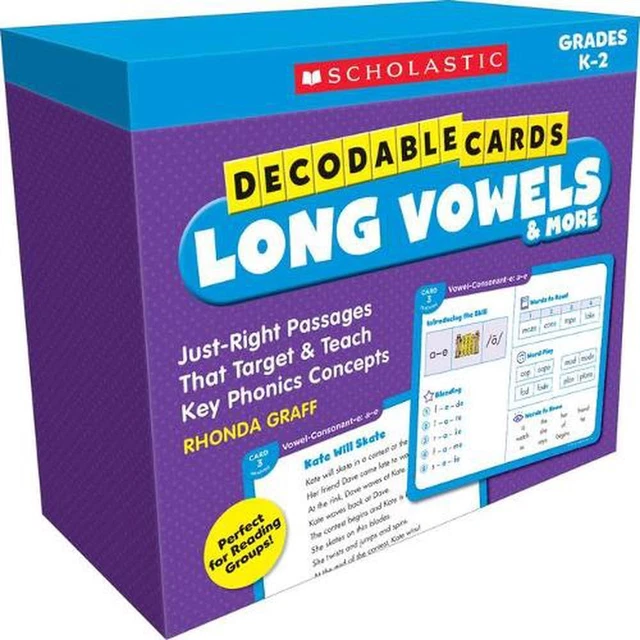 DECODABLE CARDS: LONG Vowels and More: Just-Right Passages That Target ...