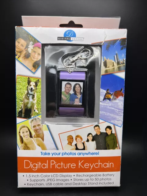 Llavero de imagen digital decoración digital pantalla LCD JPEG cable USB recargable a