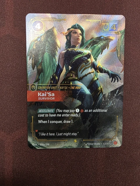 LEAGUE OF LEGENDS Riftbound TCG Kai' Sa the Void Survivor OGN·039A/298 ...