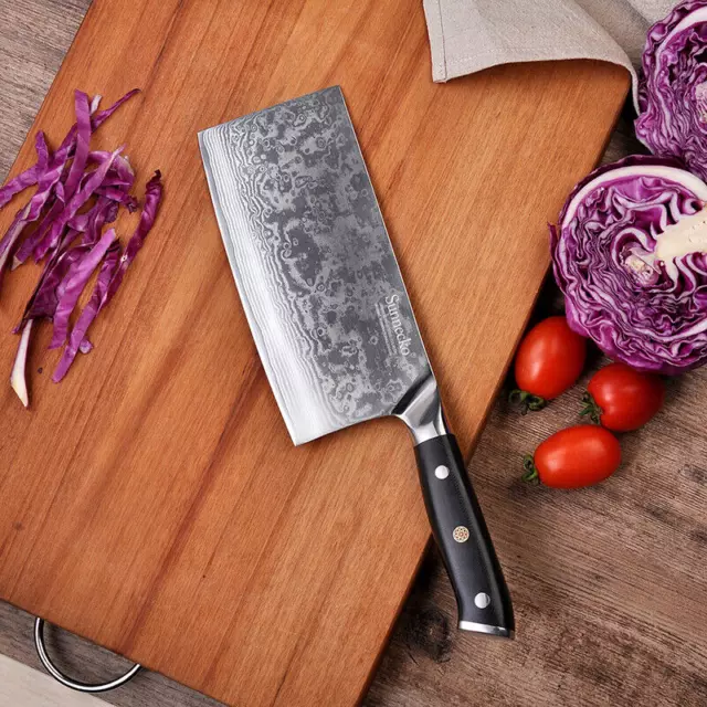 7 inch Chinese Chef Knife Japanese VG10 Damascus Steel Kitchen Meat Butcher Tool 3