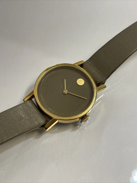 vintage donna Movado Zenith museo raro quadrante marrone carica manuale 4 riparazioni, OH