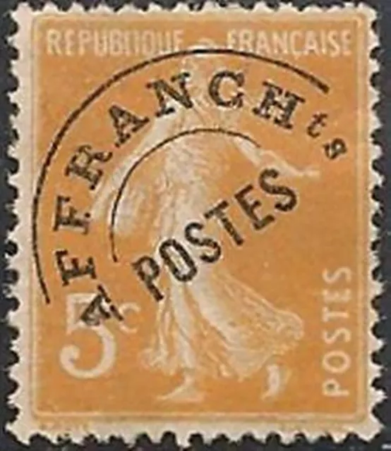 FRANCE PREOBLITERE TIMBRE STAMP N° 50 " SEMEUSE 5C ORANGE " NEUF xx TTB