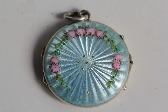 Broche Médaillon Porte-photos En Argent 925 Et Vermeil 1875 - Vintage, Monogramme LL