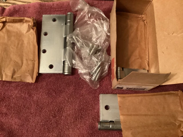 3x Hager Door Hinges BB1279 Full Mortise Ball Bearing Chrome 4.5" x 4.5" - NEW