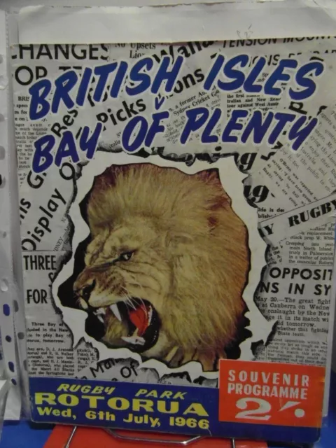 1966 Bay Of Plenty  V British Lions   Programme