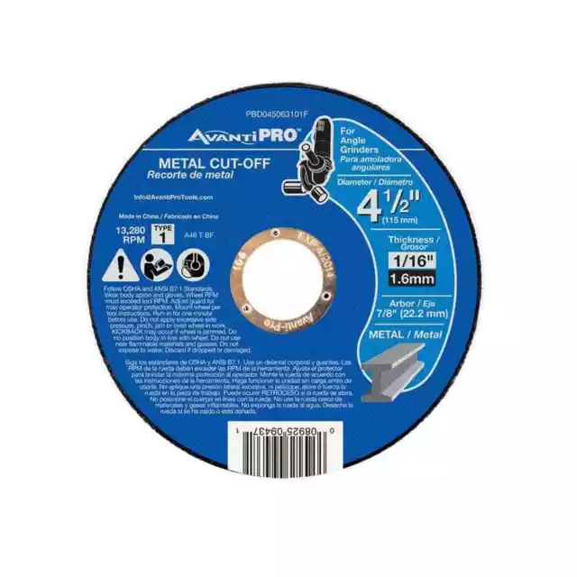 4-1/2 In. X 1/16 In. X 7/8 In. Thin Kerf Metal Cut-off Disc (15-pack) | Discs