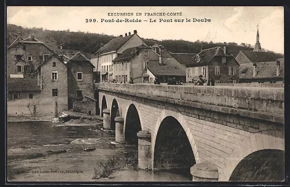 CPA Pont-de-Roide, Le Pont sur le Doubs