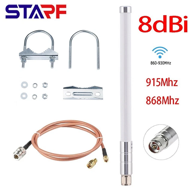 Antenna LoRa 868 MHz 3dBi Tiardey - Per Gateway Helium, Esterna In Fibra Di Vetro