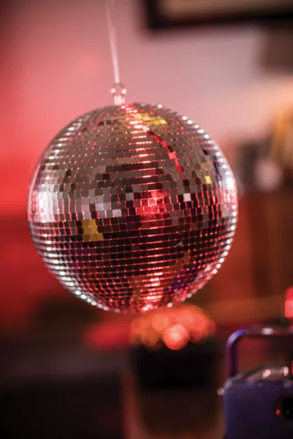 Mirror Ball Silver Glass Lightweight Party Disco DJ Hanging Point Various Sizes 3