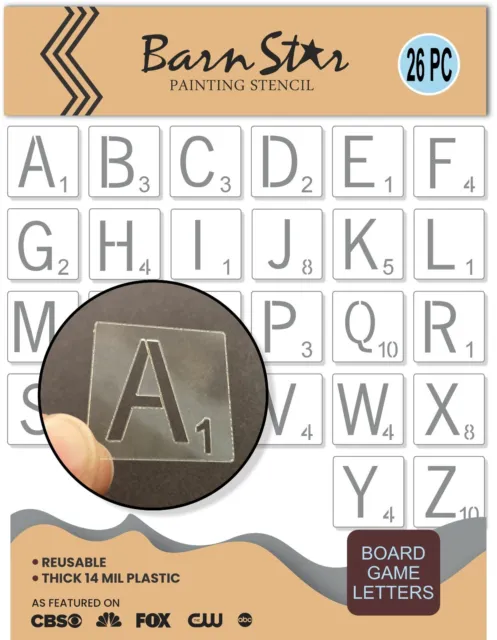 Kit de plantillas de letras - Juego de azulejos reutilizables para juegos de mesa - Pintar palabras de pared