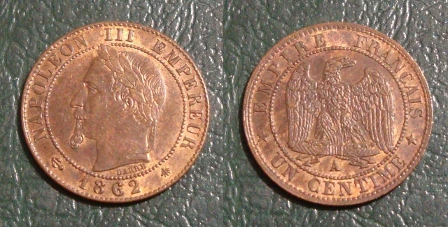France Frankreich Francia 1 Centime Napoleon Iii 1862 A Sup