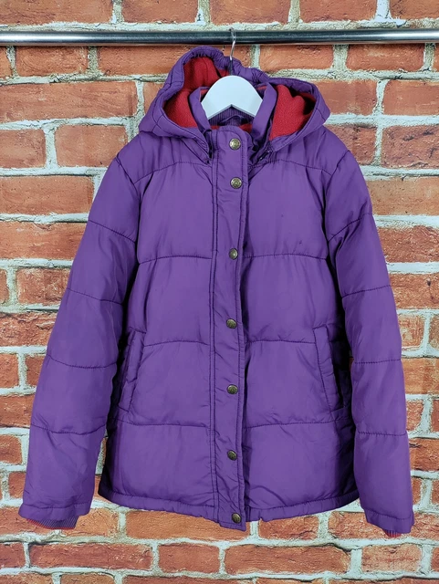 Girls Mini Boden Coat Age 11-12 Yrs Purple Fleece Lined Hood Puffer Jacket 152Cm