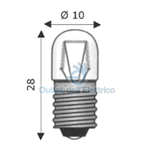 Wimex Lampe E10 10X28 60V 2.40W 4101234