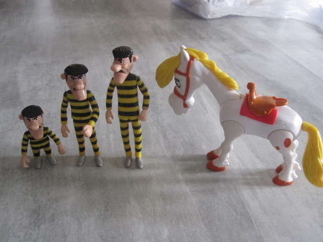 Lucky Luke Et Jolly Jumper - Lot Figurines Flexibles Dargaud 1984