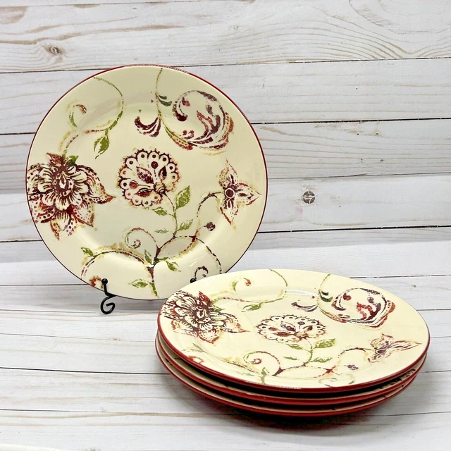 Set of 4 Pier 1 Imports JOSEPHINE 9" Salad Luncheon Plates Ironstone