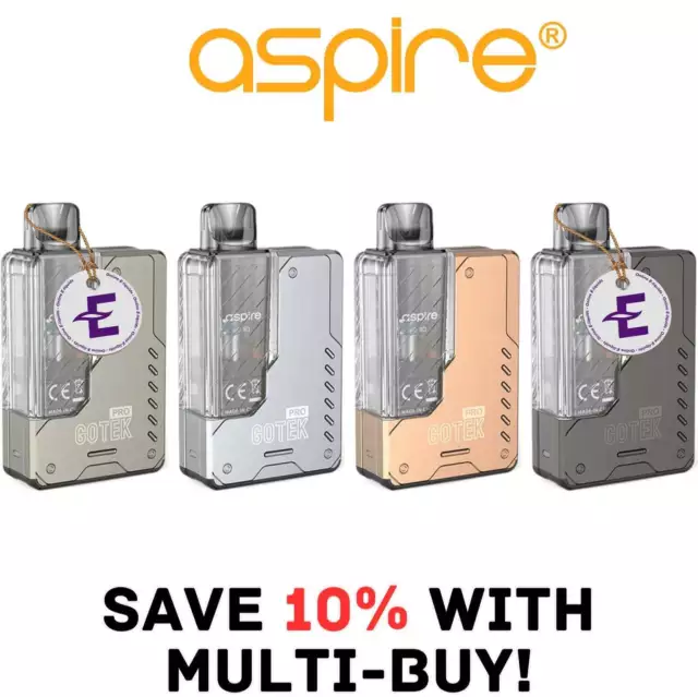 Aspire Gotek Pro Vape Pod Kit 1500mAh Mod 16w ecig Pen | Replacement Pods Pack 2