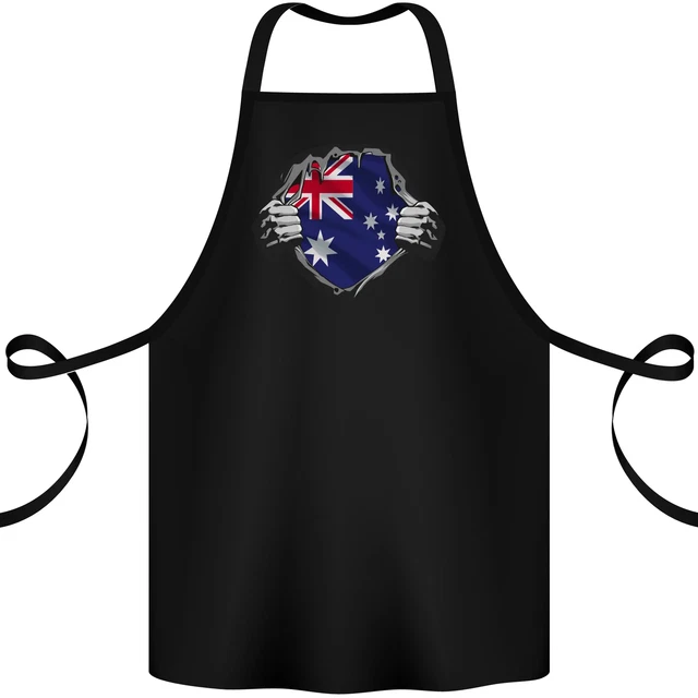 Australian Flag Ripped Australia Day Gym Cotton Apron 100% Organic