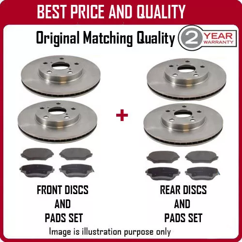 Front And Rear Brake Discs And Pads For Volkswagen Passat Estate 2.0 8V (115Bhp)