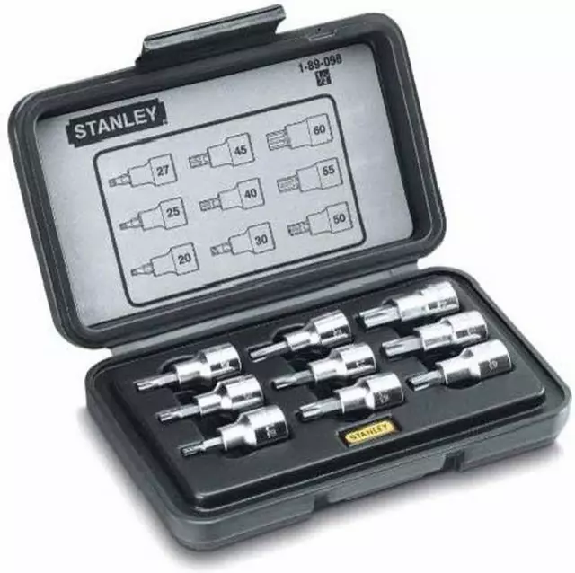 Coffret À Douilles Torx 1/2" Jeu De 9 Pièces T20-T25-T27-T30-T40-T45-T50-T55-T60 2