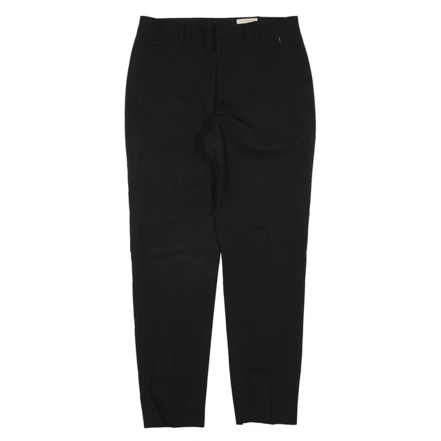CLUB MONACO Pantaloni Neri Regolari Lana Conico Donna W30 L29