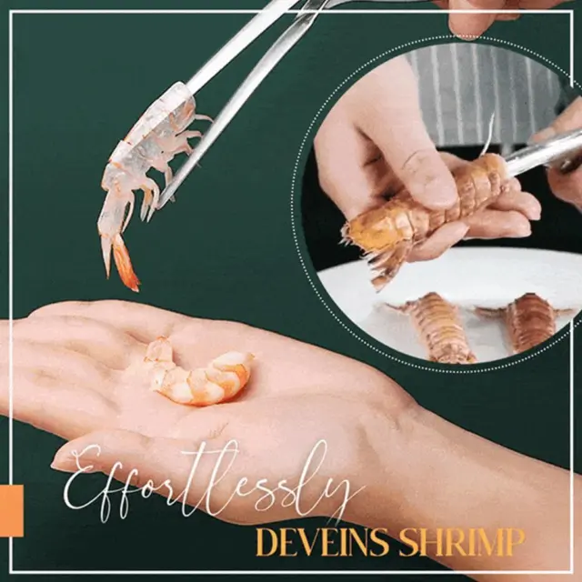 Steel Prawn Peeler Shrimp Deveiner Peel Device Creative Tool U4Q6