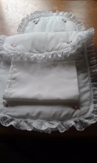 Bedding Quilt Pillow Sheet Mattress for Mamas & Papas Junior Ultima Pram White