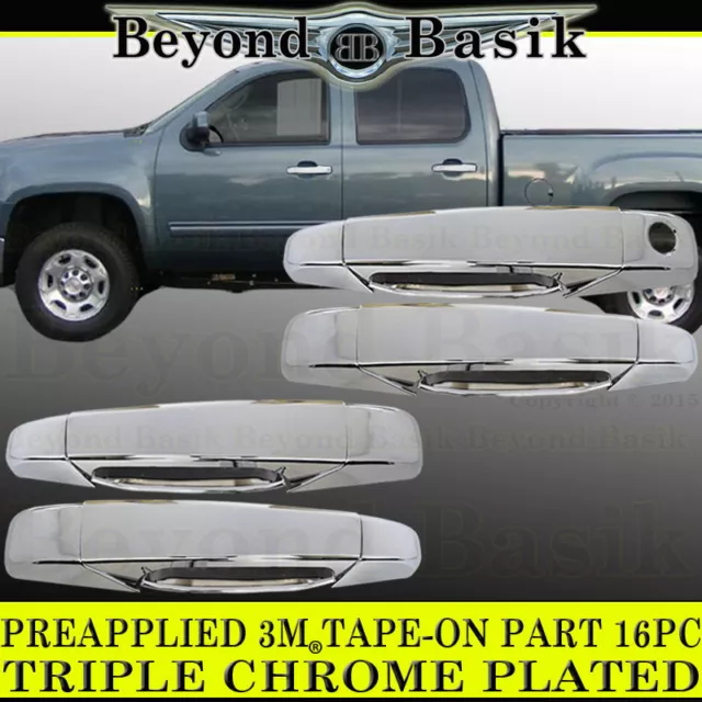 2007-2014 SIERRA SILVERADO 2500 3500 Chrome Door Handle Covers+Bowl Cover Insert