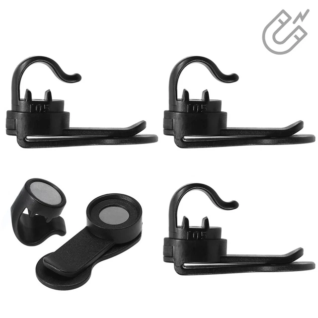 Clip tubo magnetico regolabile attrezzatura da trekking 4 pezzi Abs scorte da campeggio permanente