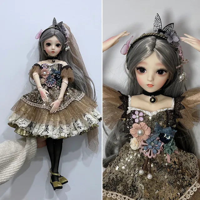 1/3 BJD Doll 60cm Ball Jointed Girl Full Set Dress Shoes Hair Eyes Changeable