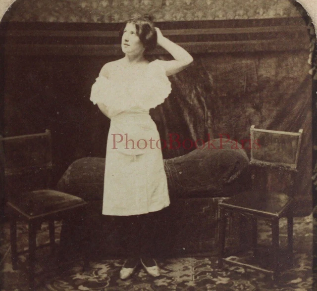 Paris Pariser Weiblich Naughty Mode c1880 Foto Stereo Diorama Vintage P70L3n1