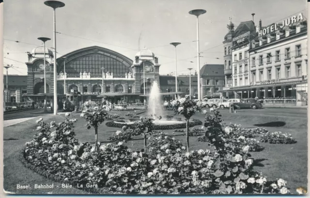 AK Basel Bahnhof SBB Vorplatz 1963