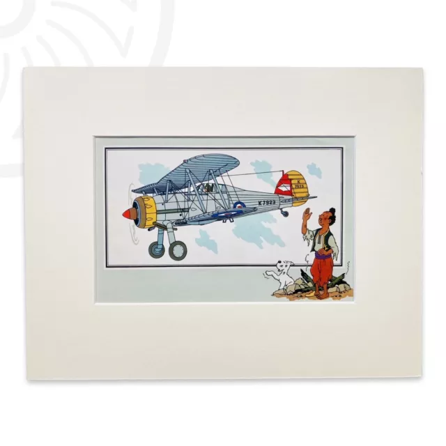 Hergé's Tim und Struppi Vintage Druck 'Sehen und wissen' - Luftfahrt Nr. 1 Gloster Gladiator