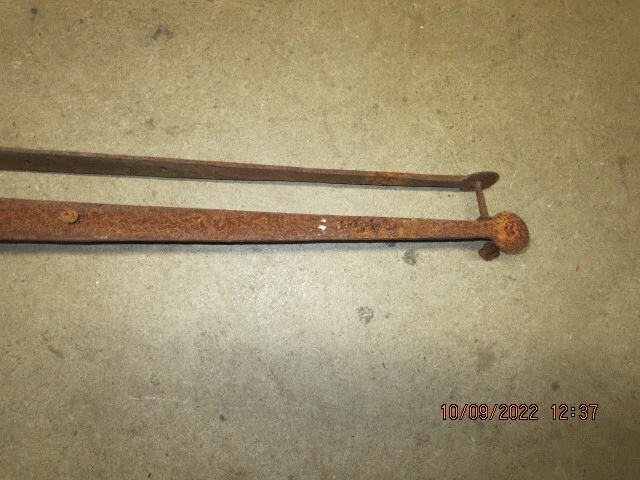 Antique Hand Forged Pair Iron Barn Door Strap Hinges 42 inch Long x 2 inch Pair 8