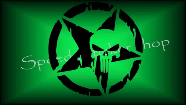 PUNISHER STAR large skull pentagram decal logo car van vinyl sticker A154