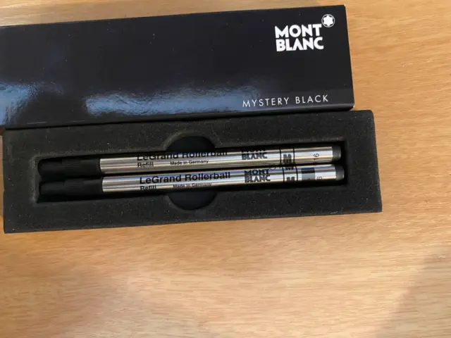 Montblanc Rollerball 2 x Pen Refill Medium Mystery Black 105158/Brand-New