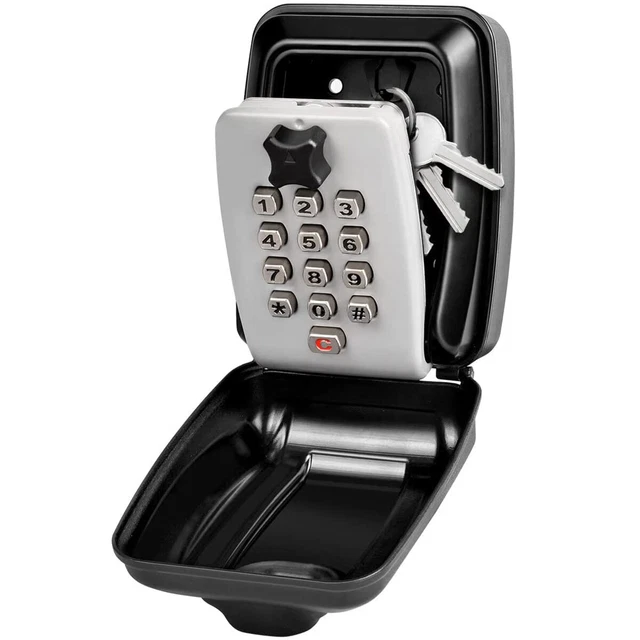 KEY LOCK BOX with Push Button Wall Mounted Spare Key Storage Box ...