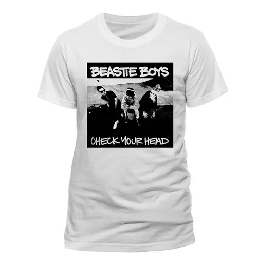 T-shirt classica Beastie Boys Check Your Head da uomo bianca con licenza ufficiale