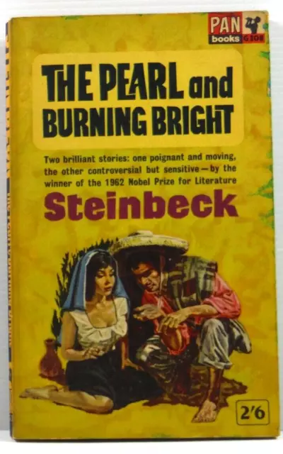 The Pearl and Burning Bright Fiction by John Steinbeck 1963 Pan Vintage book