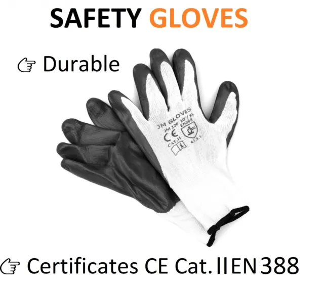 JM120 WORK SAFETY GLOVES Nitrile Coated_Mechanical work Transportation Warehouse