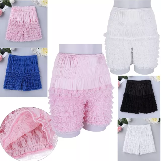 Womens Bloomer Shorts Soft Lace Pumpkin Safety Pants Lolita Cosplay Underpants