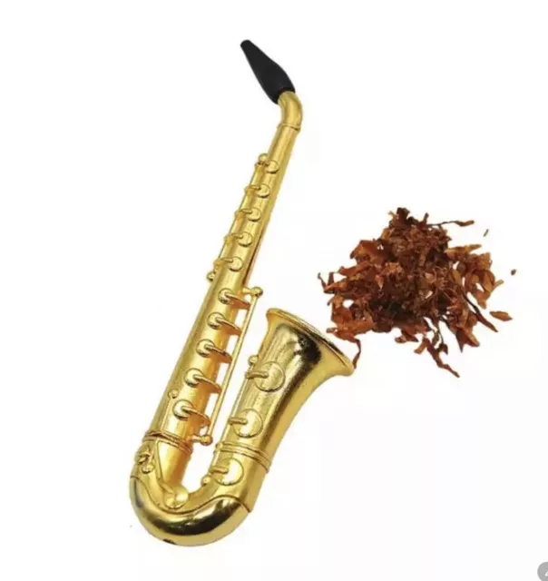 Small Saxophone Portable  Tobacco Smoking Pipes Metal /Pipes With Mesh Cigarette