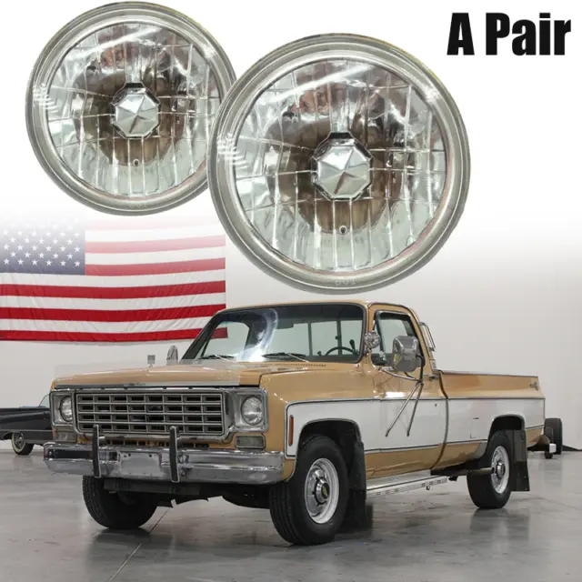Pair 7" Inch Round Chrome Headlights For Pickup Ford F-100 F-250 F-350 1953-1977