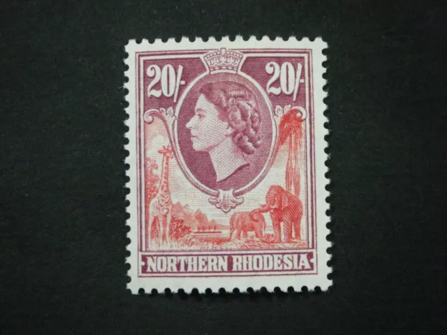Northern Rhodesia QEII 1953 20/- rose-red & rose-purple SG74 UM/MNH